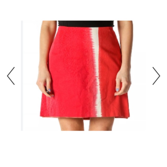 NWT Tahari Behnaz Skirt Teaberry Peach Freeze Orange $248 - Size 4 - Picture 7 of 9